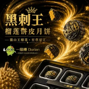 B - 黑刺王榴莲冰皮月饼 B1F1 (10pcs)